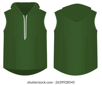 Green  hoodie top tank. vector illustration	
