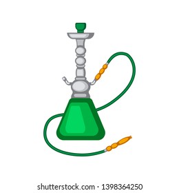 Green Hookah vector illustration isolated on white background. Shisha vector. Tobacco tools vector.