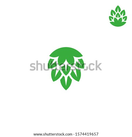 Green hop. Logo. Isolated hop on white background. Vector illustration