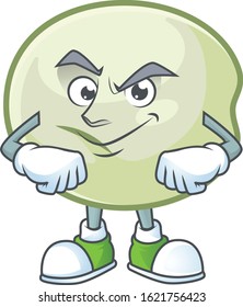 Green hoppang mascot cartoon character style with Smirking face