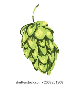 arte vectorial dibujado con lúpulos verdes