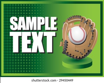 green horizontal baseball glove display