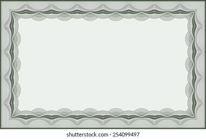Green horizontal certificate or diploma template