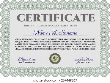 Modelo de certificado o diploma horizontal verde