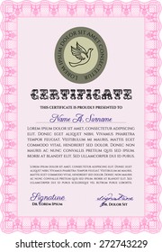 Certificado horizontal verde o plantilla de diploma, diseño complejo con antecedentes (aislado)
