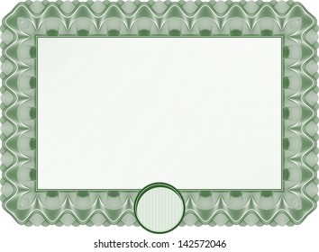 Green horizontal certificate template