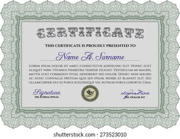 Plantilla de diploma horizontal verde