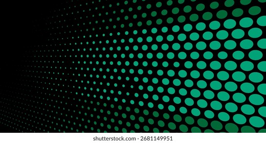 Green horizontal dotted light line technology texture background.