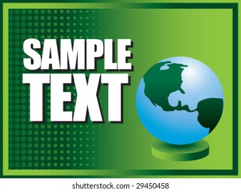 green horizontal earth display