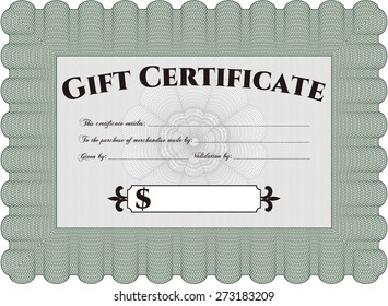 Green horizontal gift certificate template