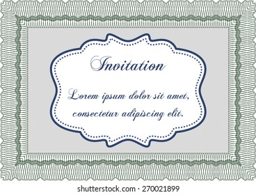 Plantilla de invitación horizontal verde
