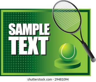 green horizontal tennis racket display