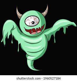 green horned ghost with one eye