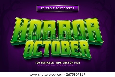 green horror october 3d style editable text effect deisgn