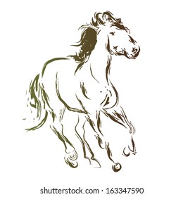 Green horse