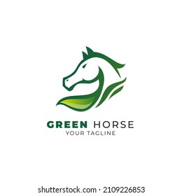 green horse logo design template