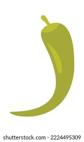 Green hot chilli pepper flat icon Canned vegetable