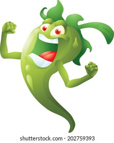 Green hot pepper isolated