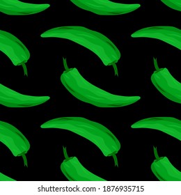 pimientos calientes verdes, patrón sin soldadura, ilustración vectorial
