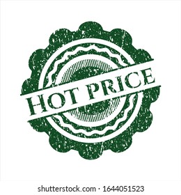 Green Hot Price rubber stamp with grunge texture