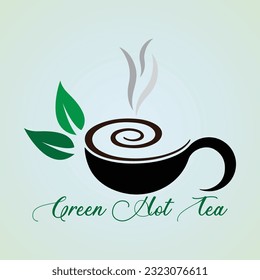 Green Hot Tea Vector Design Free Download