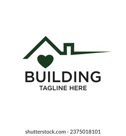 Grünes Haus 2 Logo Design einfache Idee Premium Vektor