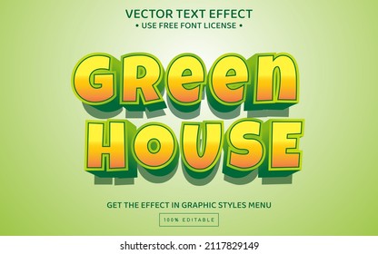 Green house 3D editable text effect template