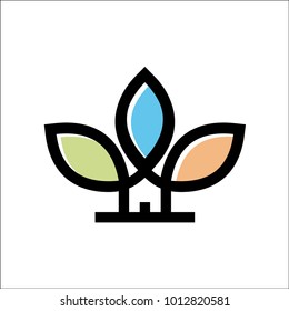 Green house color full abstract vector