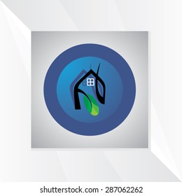green house concept with leaf vector illustration 