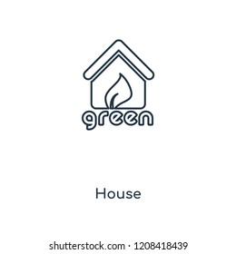 Green House concept line icon. Linear Green House concept outline symbol design. This simple element illustration can be used for web and mobile UI/UX.