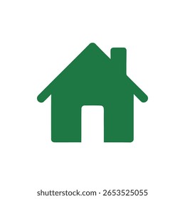 Una casa verde con un Vector de ícono de puerta