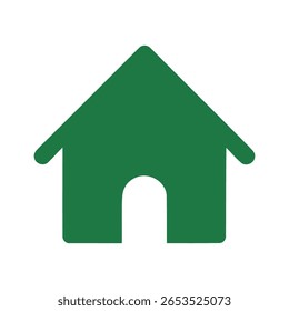 Una casa verde con un Vector de ícono de puerta