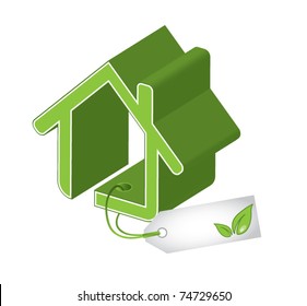 Green house with empty banner