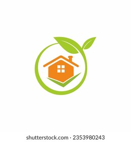 Imagen vectorial del logotipo del entorno de la casa verde