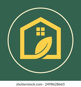 Green house exciting trendy icon lovely abstract vector illustration artwork colorful design
