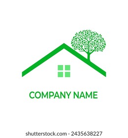 GREEN HOUSE FLAT LOGO VECTOR 