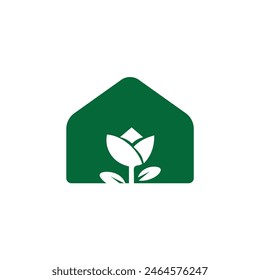 green house flower logo design.