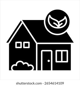 Ilustración vectorial de icono de glifo de la casa verde