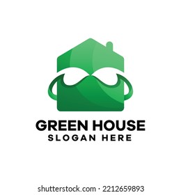 Green House Gradient Logo Icon Design
