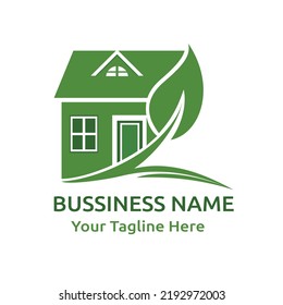 Green House, Guest House, Residence, And Plant Logo Design For Business And Card Template. Icon Vector Illustration
