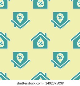 Green House humidity icon isolated seamless pattern on yellow background. Weather and meteorology, thermometer symbol. Vector Illustration