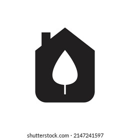 Diseño de iconos de la casa verde aislado en fondo blanco
