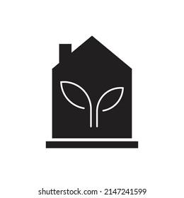 Green house icon design isolated on white background