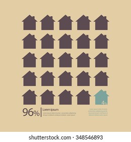 Green House Icon Different From The Other Infographic. Vector Illustration Concept