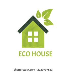 Green House Icon Eco Home Logo