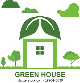 Green house icon. The eco-friendly house. Vector illustration. Vector.