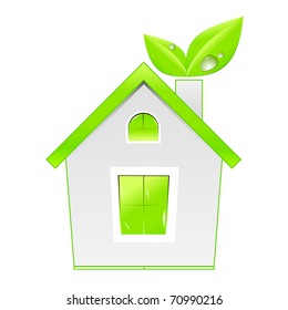 Green house icon. Ecology concept. Vector eps10 illustration
