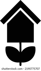 Green House Icon With Glyph Style, Global Warming Sign And Symbol Isolated On White Background
