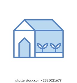 Green House icon isolate white background vector stock illustration
