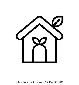 Green House Icon Logo Illustration Vector Isolated. Earth Day and Ecology Icon-Set. Suitable for Web Design, Logo, App, and UI.